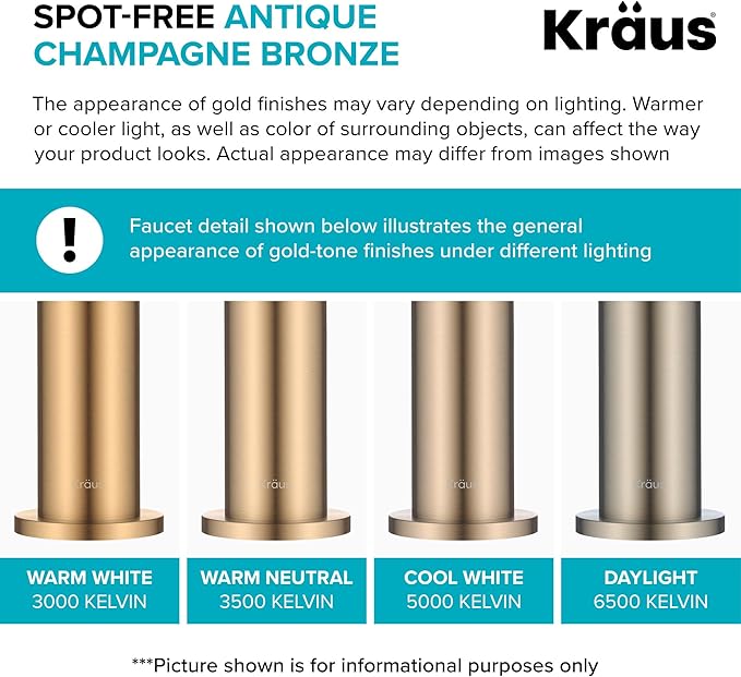 KRAUS Allyn Industrial Pull-Down Single Handle Kitchen Faucet in Spot-Free Antique Champagne Bronze, KPF-4102SFACB