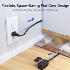 [UL Listed] Cable Matters 2-Pack 16 AWG 2 Prong Long Extension Cord 15 ft, 13A 3-Outlet Extension Cords with Tamper Guard, 13 Amp, 1625 Watts, Black