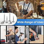 200PCS Sheet Metal Self-Drilling Screws Assortment Kit - #8 Truss Head Stainless Steel Self-Tapping Screws, 6 Sizes (1/2" to 1-1/2") for Sheet Metal, Auto & Roofing