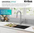 KRAUS Oletto Touchless Sensor Pull-Down Single Handle Kitchen Faucet in Spot-Free Stainless Steel, KSF-2830SFS