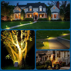 Solar Spot Lights Outdoor, Solar Lights Outdoor Waterproof IP65, 4 Lighting Modes Solar Powered Spotlights Yard Garden Landscape Pathway Solar Security Lights for Outside (Warm White, 6 Pack)