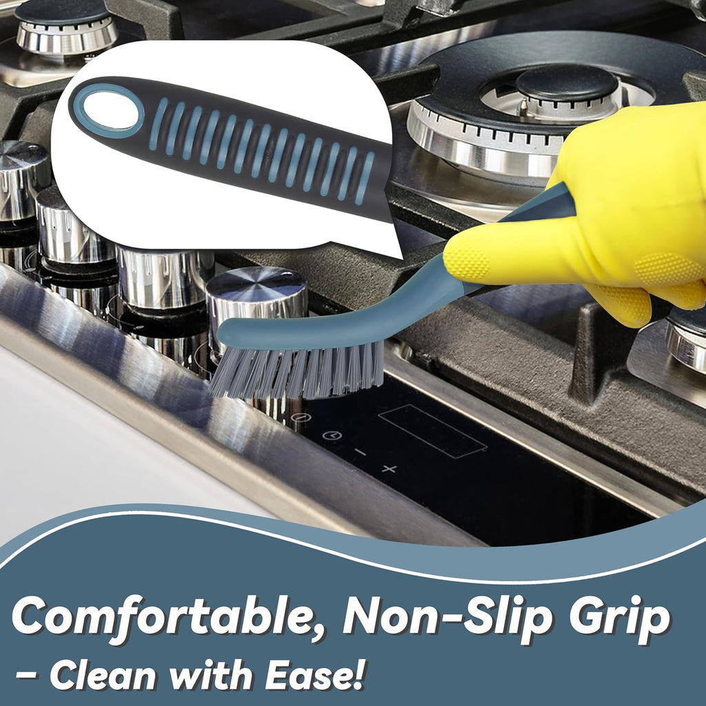 PHYEX 2 Packs Small Brushes for Cleaning, Stiff Bristle Grout Scrub Brushes for Kitchen, Bathroom, and Tile Floors, Ideal for Gaps, Crevices, and Window Tracks