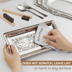 TAKAVU Horsehair Detail Brush Set, Silver Cleaning Brushes & Polish Cloth for Silverware Plateware Jewelry