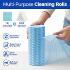 Disposable Cleaning Rolls Handi Wipes Reusable Cleaning Cloths Reusable Dry Kitchen Towels Dish Cloths Dish Towels 2 Roll, Total 200 Pcs, Blue