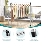 APEXCHASER Foldable Clothes Drying Rack, 55'' Collapsible Laundry Clothes Airer Width Heavy Duty Hanger for Sweaters Baby Clothes Towels Portable Indoor Outdoor for Home Travel