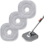 9 Inch Square Microfiber Mop Pad Refill Compatible with True & Tidy Mop System and Most 9 Inch Square Spin Mops - Thickened Washable & Reusable Mop Replacement Pad for Wet Dry Mopping(3 Pack)