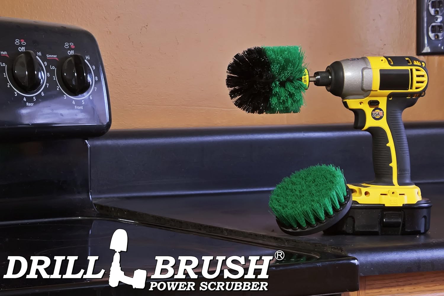 Household Kitchen Cleaners - Kitchen Cleaning Supplies - Cast Iron Skillet Scrubber - Pots and Pans Scrub Brush - Stovetop Cleaner - Oven Rack Shiner - Sink Scrubbing Brush Kit - Table Cleaning Tool