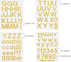 Outus 8 Sheets Vinyl Letter Stickers Self Adhesive Mailbox Numbers Alphabet Stickers Stick on Letters for Christmas Stockings Scrapbook Bulletin Board School Business(2 Inch,Glitter Gold)