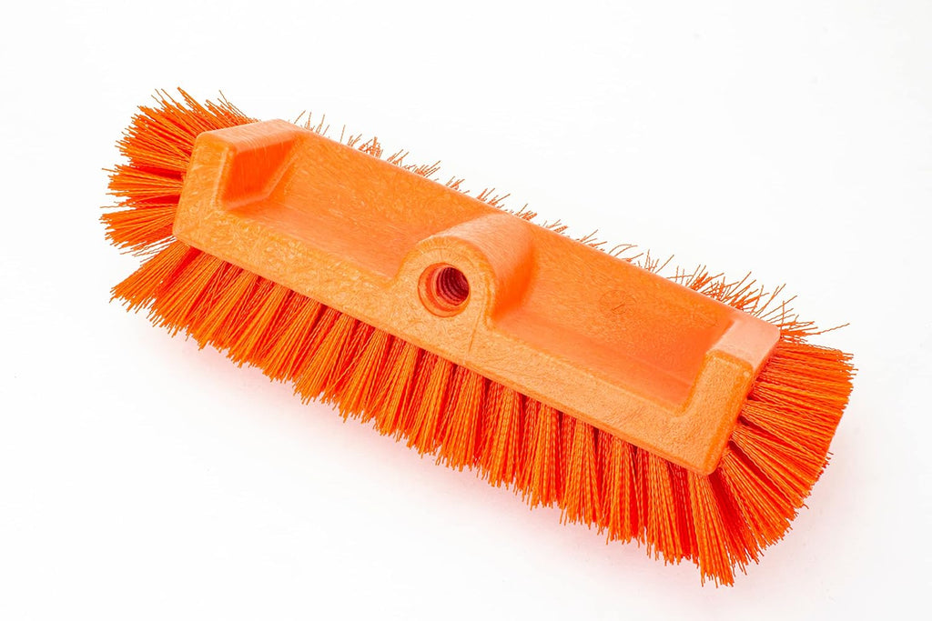 SPARTA Multi-Level Tile Scrub Brush 12" Wide Brush Head, Heavy-Duty Tile Cleaning Brush with End Bristles for Commercial Tiles, Tubs and Floor, Plastic, 12 Inches, Orange