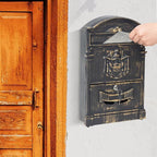 Vintage Wall Mount Mailboxes for House, Rust-Resistant Locking Mailbox with Key Locks, Galvanized Steel Outdoor Mailboxes, Bronze