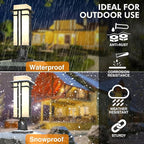 Outdoor Post Light Fixture - Aluminum Lamp Posts Outdoor Lighting, Outdoor Lightpost Lantern with 3-Inch Pier Mount Base Outside Pole Lighting for Porch Garnden (17.3''H, 1 pc)