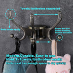Swivel Coat Hook 2 Pack Heavy Duty Space Saving Towel Rope Hook Wall Mount Triple Swing Arms for RV Bathroom Kitchen Garage,Rustic Bronze