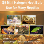 G9 Heat Lamp Bulbs for Reptile,Day White, Mini Halogen Bulb 50W, Infrared Reptile Heat Lamp for Bearded Dragon Gecko Turtle Lizard, Pack of 2