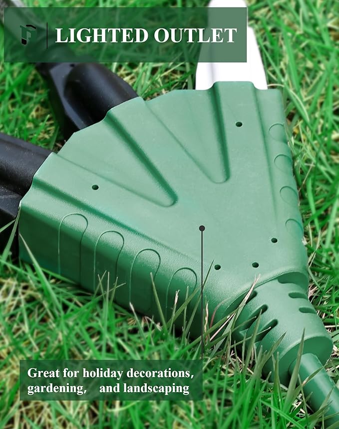 PLUGTUL 100FT Outdoor Extension Cord with Multiple Outlets, 14 Gauge, 3-Outlet, SJTW, 15A 14AWG 1875W SJTW, ETL Listed - Great for Christmas Decoration Lights, Green