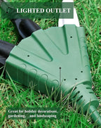 PLUGTUL 100FT Outdoor Extension Cord with Multiple Outlets, 14 Gauge, 3-Outlet, SJTW, 15A 14AWG 1875W SJTW, ETL Listed - Great for Christmas Decoration Lights, Green