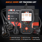 ANCEL Heavy Duty Truck Scanner HD601 All System Diesel Diagnostic Scan Tool fits for Cummins, Detroit, Freightliner, International, Paccar, Check Engine for Truck & Car 2 in 1 Code Reader