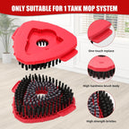 2 Pcs Full-Coverage Spin Mop Scrub Brush Head and 1 Mop Base Part Replacement for Oceda EasyWring 1 Tank System,Hard Bristle Cleaning Brush for Bathroom Kitchen Tile