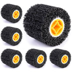 6 Pcs Abrasive Drawing Wheel Surface Conditioning Tool, 4.5" x 4" Wire Wheel Burnishing Tool for Metal Polishing Paint, Rust, Oxidation - 3/4" Quad Keyway for Hand held Polishing Machine(6)