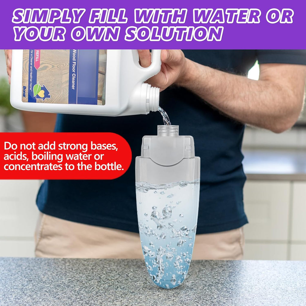 HOMTOYOU Spray Mops for Floor Cleaning: Wet Mop for Hardwood Tile Wood Laminate Vinyl - 3 Washable Microfiber Pads for Swiffer Powermop - Absorbs Pet Hair Dust