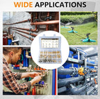 136Pcs Brass Hose Barb Fittings Assortment Kit Barb Splice/Female Adapter/Coupler/Tee/Male Elbow NPT Thread 1/8" 3/16" 1/4" 5/16" 3/8" 1/2" Air Hose Fittings with Pipe Clamps for Water/Air/Fuel