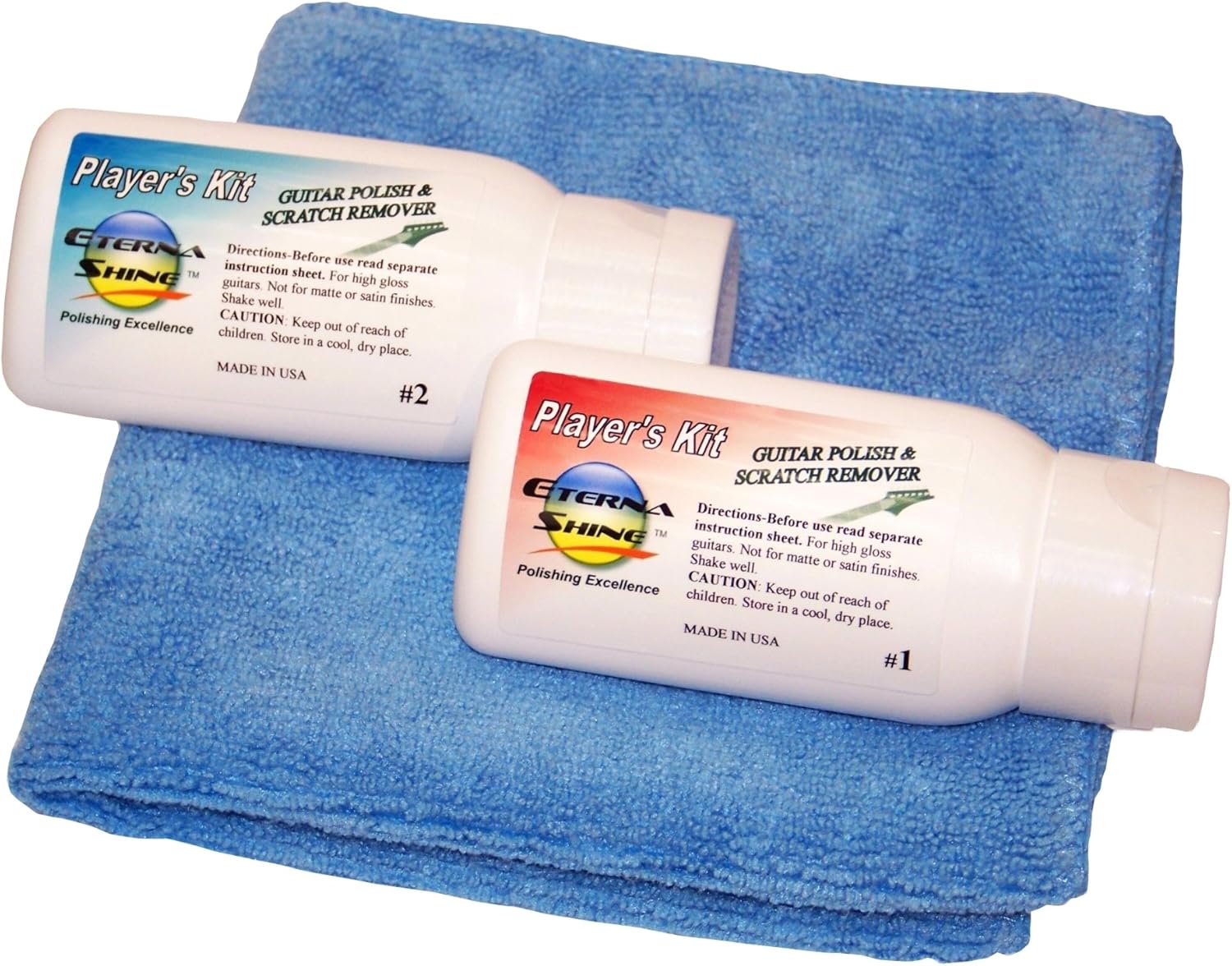 Player's Kit Guitar Polish and Scratch Remover by Eternashine, with Cloth