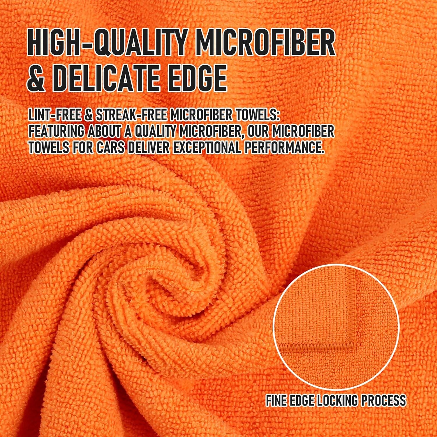 Tricol Clean Microfiber Cleaning Cloth, 16in*16in, 12 Pack Ultra-Thick Cleaning Rags, Super Absorbent, Lint Free & Streak Free Cleaning Towels for Car, House, Kitchen, Office