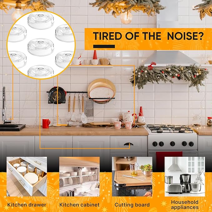 256 Self Adhesive Cabinet Door Bumpers – Sticky Clear Silicone Rubber Pads for Furniture Drawers, Kitchen Cabinets, Decor, Wall Protection – Vellax