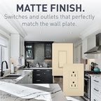 Legrand radiant TM874ICC6 15 Amp Rocker Wall Switch, 4-Way Decorator Light Switches, Ivory (1 Count)