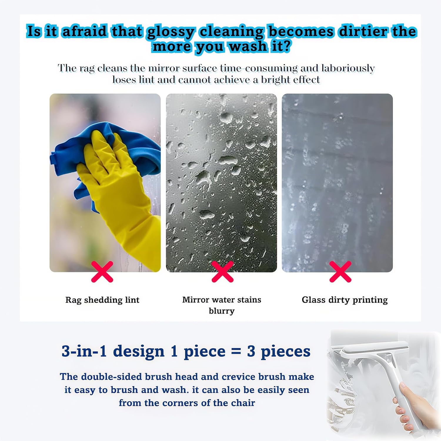 3 in 1 Window Cleaning Squeegee with Spra, 3 in 1 Spray Squeegee,3 in 1 Window Cleaning Scraper for Windows, Walls,Car Windshields, Bathrooms, Kitchens, All-Purpose Window Cleaner Tool