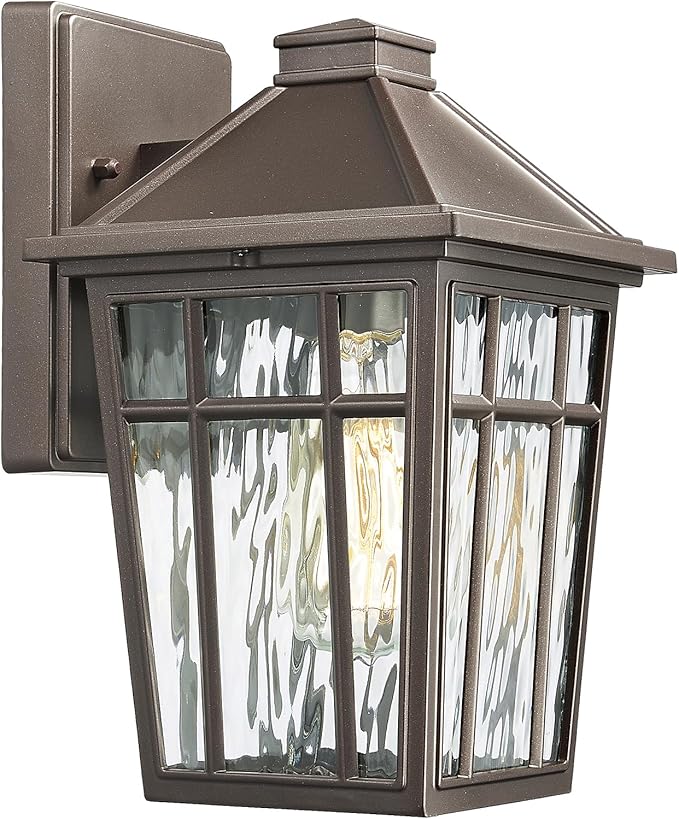 Darkaway Outdoor Sconce Lights Wall Light Fixtures, Exterior Porch Light Outdoor Sconce Anti-Rust Waterproof Aluminum Outside Light with Water Ripple Glass for Patio Yard Doorway Garage