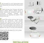 ASD 6 Pack LED Recessed Square Ceiling Light 6 Inch with Round Back, 5 CCT 2700K-5000K, Ultra-Thin Dimmable Wafer Lights with Junction Box, 15W 1266LM Canless Recessed Lighting, Slim LED Downlight, UL