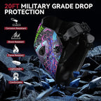 ARCCAPTAIN Large Viewing Screen Welding Helmet, 1/1/1/1 Top Optical Clarity Auto Darkening Welding Hood, 4 Arc Sensor 1/25000s Response Time True Color Weld Hood Helmet HSH-S800 Cyberpunk