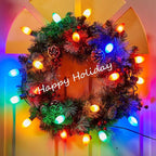 25 Pack C7 Multicolor Christmas Replacement Lights Bulbs, Ceramic Bulbs for Night Light Christmas Outdoor Patio Indoor String Lights, C7/E12 Candelabra Base, 5 Watt- Multicolor