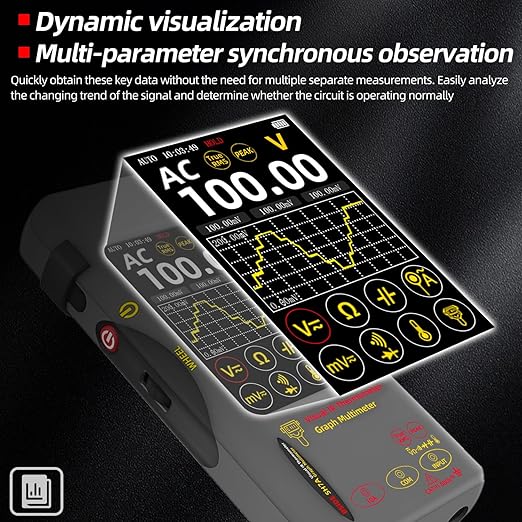 BSIDE Thermal Imager Multimeter 2 in 1, 320×320 IR Resolution with 20000 Words Multimeter 3.98'' Touchscreen 25Hz Infrared Thermal Camera 15 Thermal Palettes TRMS Auto-Ranging Tester