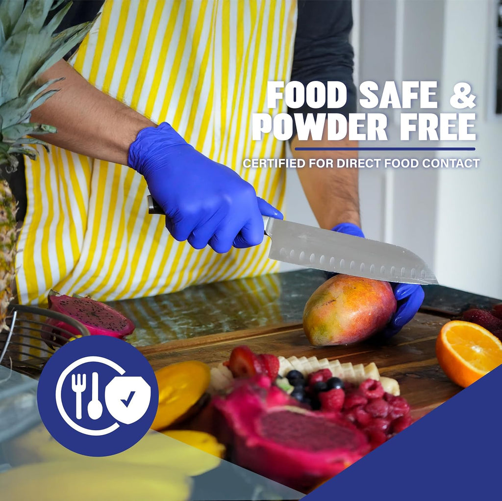 Cobalt Blue 5 Mil Nitrile Exam Gloves Disposable Latex Free | Medical Rubber Gloves for Doctors, EMT, First Aid Kit, Food Service & Cleaning | Pack of (100 CT)