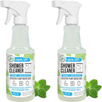 Mighty Mint Shower Cleaner, No-Rinse, No-Scrub, Daily Spray for Glass, Tile, Grout, Fresh Peppermint Scent, 16oz (Pack of 2)