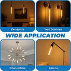 OHLECTRIC T9 LED Tubular Bulbs (4-Pack) 5W (40W Equivalent) 11" Clear Tubular Bulb 400 Lumens, 3000K Soft White, E26 Medium Base, Dimmable, Wet Rated, Filament Style, Replacement for Bulbrite 776946