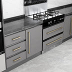 20 Pack Cabinet Pulls Champagne Bronze 6.3 Inch Hole Center (160mm) Champagne Drawer Pulls Square Cupboard Handles Cabinet Door Handles Modern Stainless Steel Champagne Kitchen Hardware