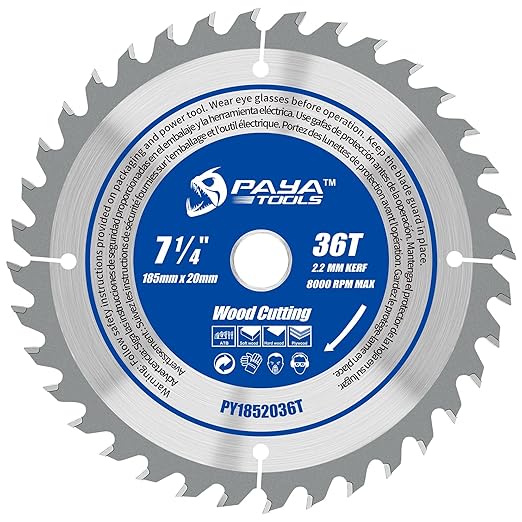 7-1/4-Inch 36-Tooth Circular Saw Blade,TCT ATB Framing Blade,20mm Bore(16mm Reduction Ring Included) for Wood Fast Cutting