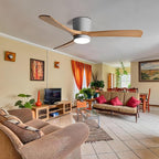 36in Quiet Ceiling Fans with LED Lights Remote ETL Ceiling Fan Lights Living Room Bedroom ‎Remote Ceiling Lighs Fan Lighting 6 Gear Wind Speed Grey Ceiling Fan Wooden Fan Blades