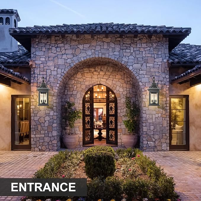 Darkaway Outdoor Lights Fixtures Wall Mount, Extra Large 26inch Outdoor Wall Sconce Lights with Seeded Glass Waterproof Outside Exterior Lights Fixture for House Front Porch Patio Garage E12 Bulb Base