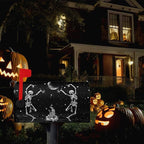 Halloween Skull Mailbox Cover Dancing Human Skeleton Mailbox Covers Magnetic Standard Size 21x18 Inch Moon Black Post Letter Box Wraps for Garden Outdoor Decorations