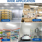 CINOTON 4FT 220W LED Shop Light with 29700LM, 0-10V Dimmable Linear High Bay Lighting with 5000K, 120-277V 135LM/W Commercial Hanging Lights for Garage Office Warehouse Workshop Factory UL Listed