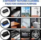 Skylarlife Scouring Pad Brush Cleaning Scrub with Handle Abrasive Pad for Grout Tile Shower and Sink Cleaning, Scrubbing Floor and Tile Boat Polishing Refinishing Bathroom Kitchen Heavy Duty (1-Pack)