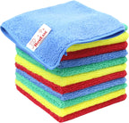 Microfiber Cleaning Cloths,12 Pack, 12"x12", All-Purpose, Softer, Highly Absorbent, Lint-Free, Reusable, Washable Pro Towel 4 Colors for House, Kitchen, Bathroom, Car, Office