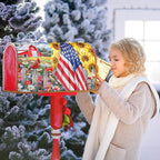 America Flag Patriotic Mailbox Covers 4th of July Mailbox Covers Magnetic Standard Size 21x18 In Summer Floral Bird Waterproof Mail Box Wraps Post Letter Box Covers Garden Yard Home Decor for Outdoor