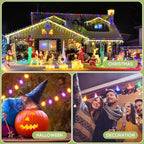 12-Pack Orange Purple String Light Bulbs, Patio String Light Replacement Bulbs for Outdoor Indoor, 1W E26 Base S14 LED Bulbs for Christmas Halloween,Holiday,Home Decor(6 Orange + 6 Purple)