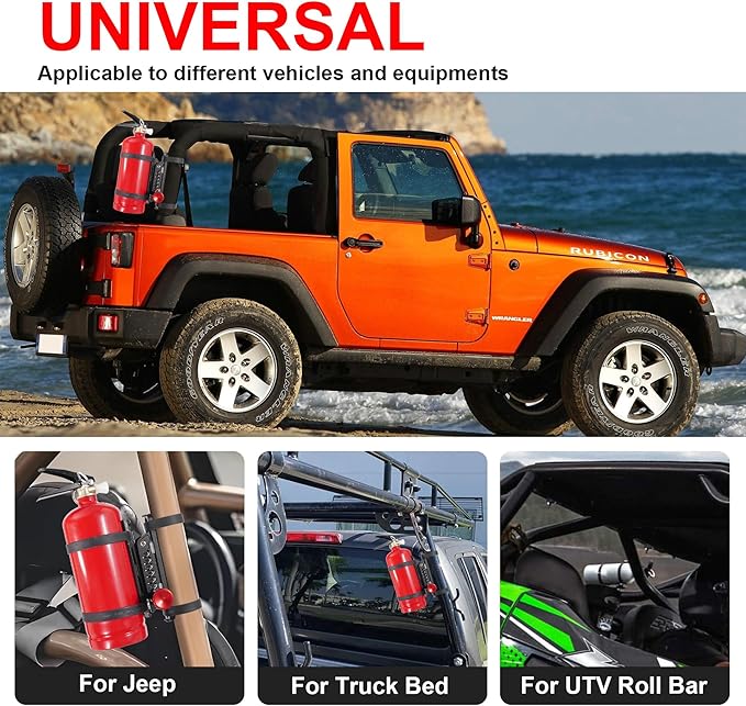 UTV Fire Extinguisher Mount Bracket, Quick Release Fire Extinguisher Mount Holder for Jeep, Offroad Car, UTV Accessories (A)