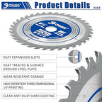 6-1/2-Inch 36-Tooth Circular Saw Blade,TCT ATB Framing Blade,20mm Bore(16mm Reduction Ring Included) for Wood Fast Cutting