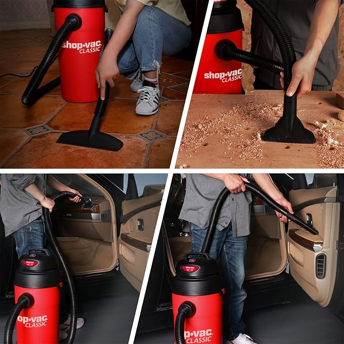 Shop-Vac 5 Gallon 5.5 Peak HP Wet/Dry Vacuum, Wall Mountable Compact Shop Vacuum with 6-23' Extra Long Hose & Attachments, Ideal for Jobsite, Garage, Car & Workshop. 9522236